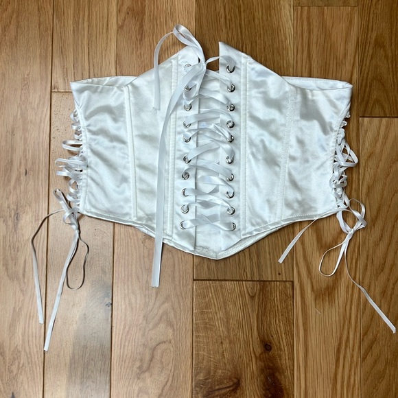 Tops - Satin Lace-Up waist Corset Top Small